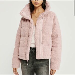 A&F sherpa jacket mini puffer